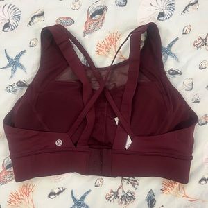 Lululemon burgundy sport bra size 12